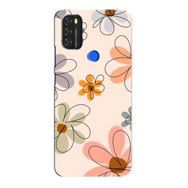 Чехол с цветочным принтом на Блеквью А70 – Разноцветные цветы