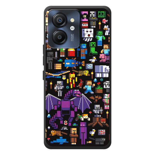 Чехол майнкрафт для Blackview Color 8 – Все персонажи