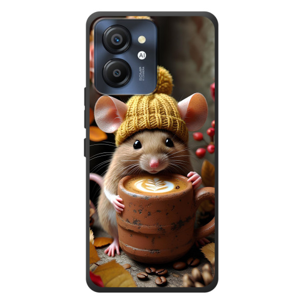 Печатный чехол «Зверята с кофе» для Blackview Color 8 – Медведь с кофе
