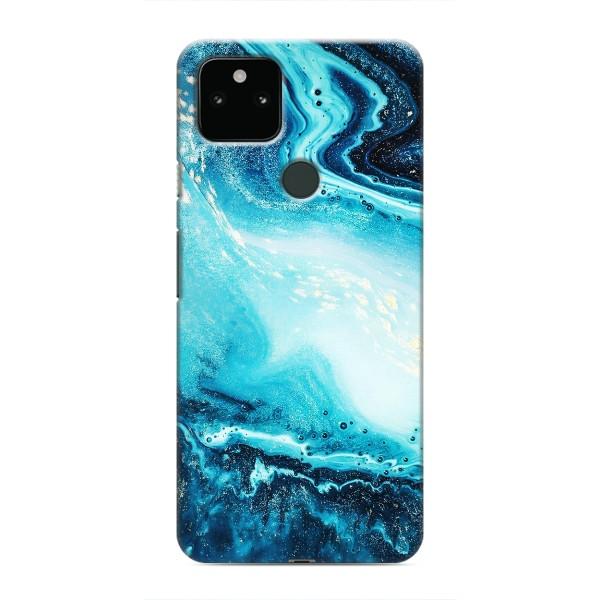 Мраморный чехол на Google Pixel 4a 5G (VPrint) – Голубой мрамор