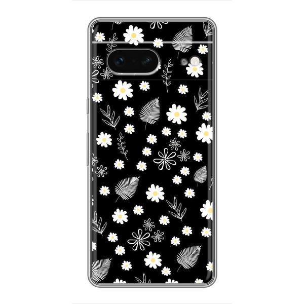 Чохли з тематикою "КВІТИ" на Google Pixel 7 – цвітіння на чорному