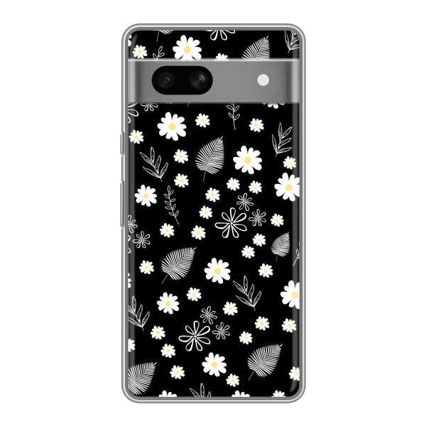 Чохли з тематикою "КВІТИ" на Google Pixel 7A – цвітіння на чорному