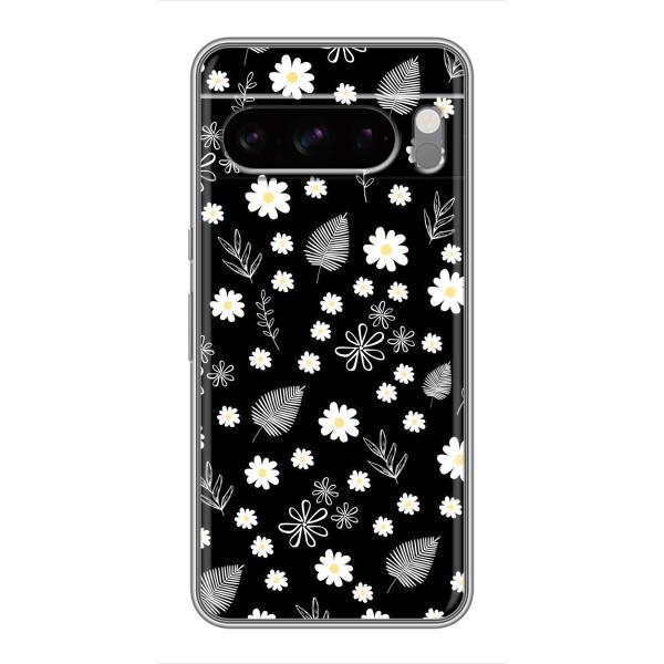 Чохли з тематикою "КВІТИ" на Google Pixel 8 Pro – цвітіння на чорному