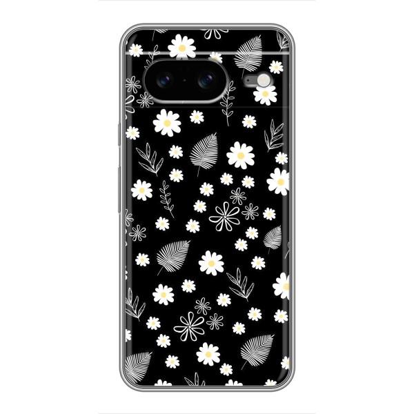 Чохли з тематикою "КВІТИ" на Google Pixel 8 – цвітіння на чорному