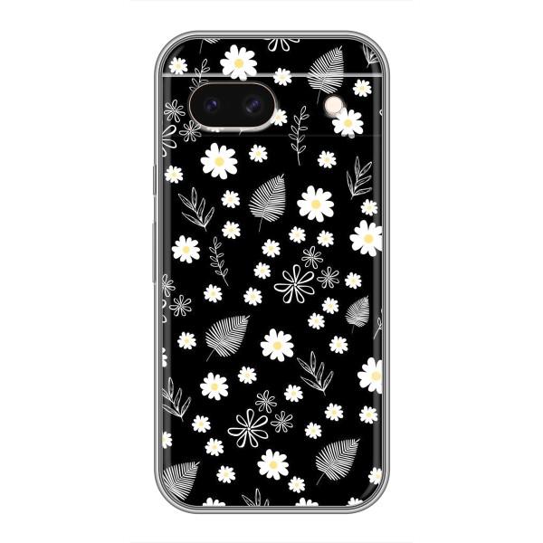 Чохли з тематикою "КВІТИ" на Google Pixel 8A – цвітіння на чорному