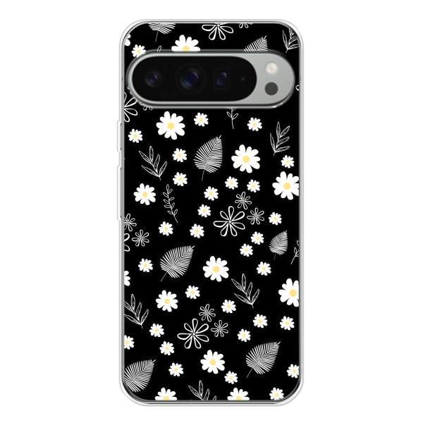 Чехлы с тематикой "ЦВЕТЫ" на Google Pixel 9 Pro XL – цветение на чорном