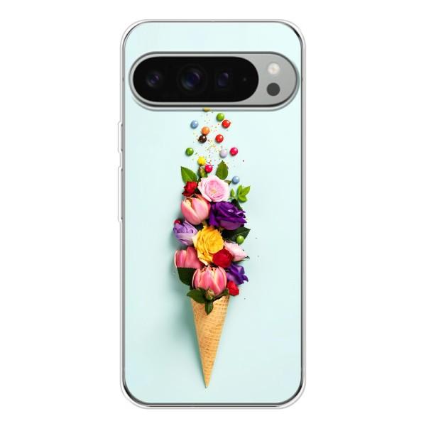 Чехлы с тематикой "ЦВЕТЫ" на Google Pixel 9 Pro XL – Цветок-мороженное