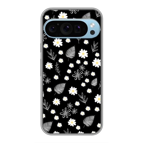 Чохли з тематикою "КВІТИ" на Google Pixel 9 Pro – цвітіння на чорному