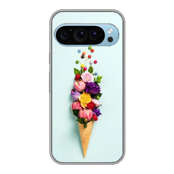 Чохли з тематикою "КВІТИ" на Google Pixel 9 – Квітка-морозиво