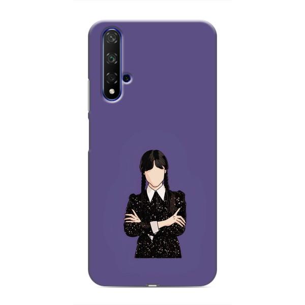 Чехлы Венсдей на Huawei Honor 20 Уэнсдей (AlphaPrint) – Уэнздей в черном