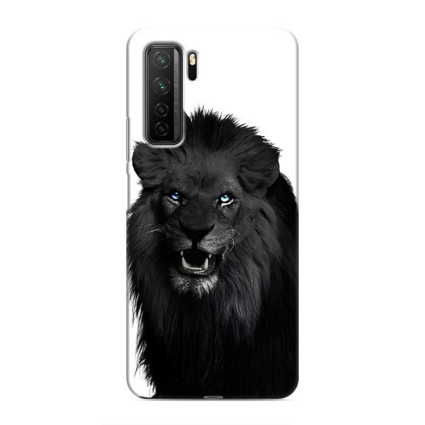 Чехлы с картинками животных Honor 30s – Черный ЛЕВ