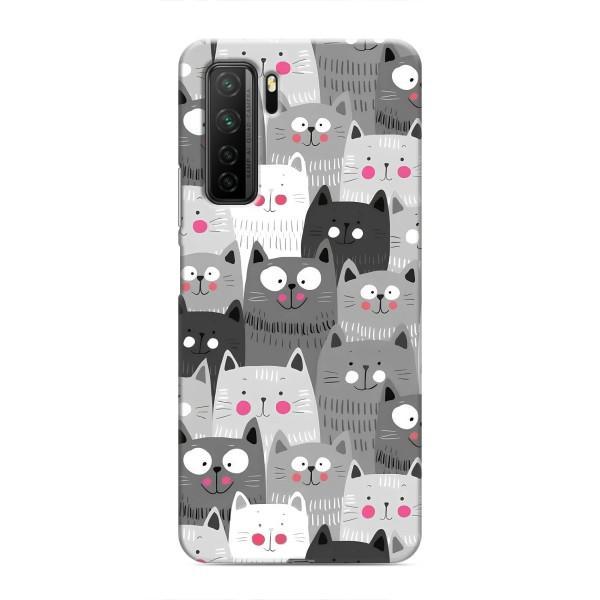 Чехлы с Котиками для Honor 30s (VPrint) – Рисованные котики
