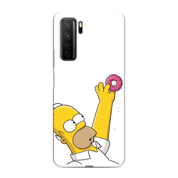Чехол с Симпсонами для Honor 30s (VPrint) – Гомер с пончиком