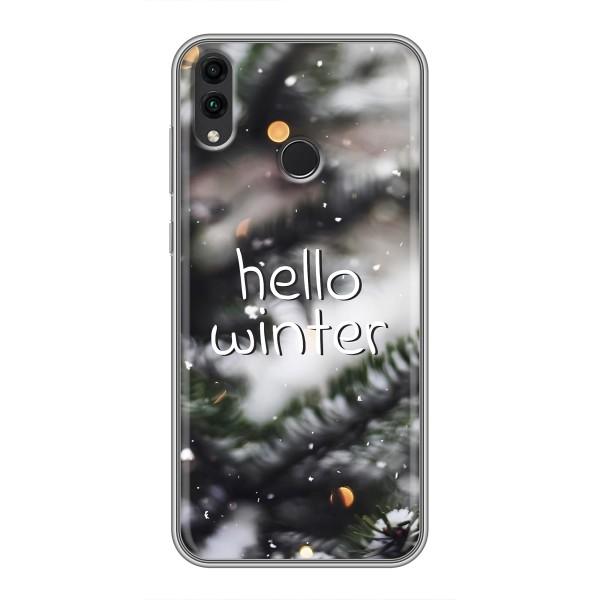 Новогодние, Праздничные Чехлы для Huawei Honor 8C - 2024 год – Hello winter