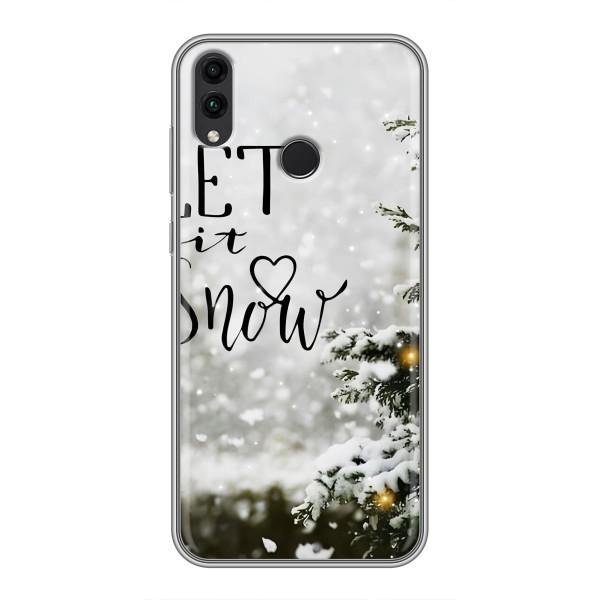 Новогодние, Праздничные Чехлы для Huawei Honor 8C - 2024 год – Let it snow
