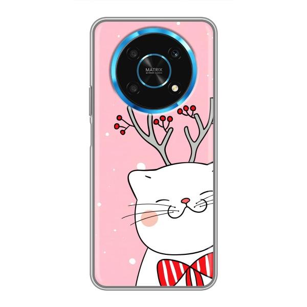 Новогодние Чехлы для Хуавей Хонор Мэджик 5 Лайт 5G (VPrint) – Зимний кот