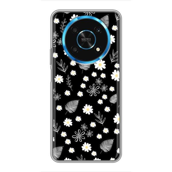 Чехлы с тематикой "ЦВЕТЫ" на Huawei Honor Magic 5 Lite 5G – цветение на чорном