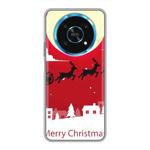 Рождественские Чехлы для Huawei Honor Magic 5 Lite 5G (VPrint) – Санта с оленями