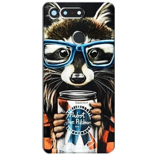 Чохол з принтом для Хуавей Гонор Вію 20 / В20 - (Прикольні) (AlphaPrint) – Єнот з банкою