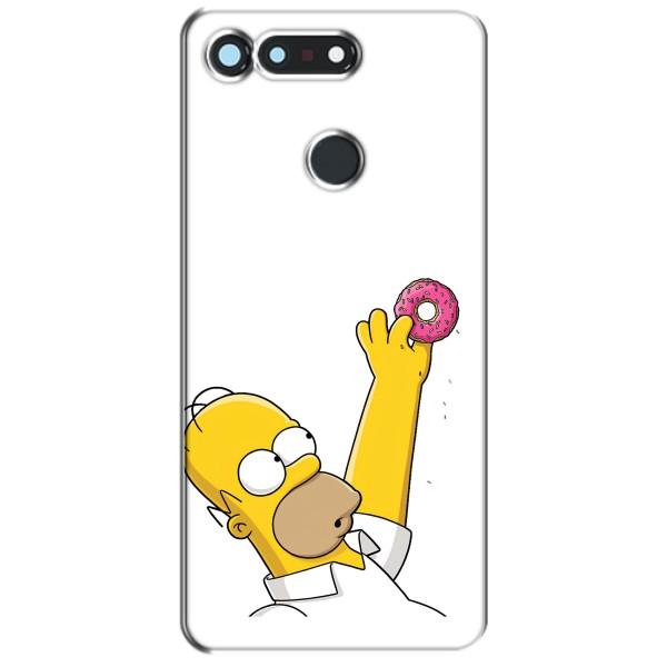 Чехол с Симпсонами для Huawei Honor View 20 / V20 (VPrint) – Гомер с пончиком