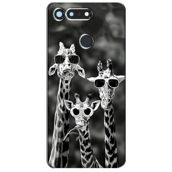 Силіконовий чохол з КАРТИНКАМИ літо для Huawei Honor View 20 / V20 (AlphaPrint) – Жирафи в окулярах