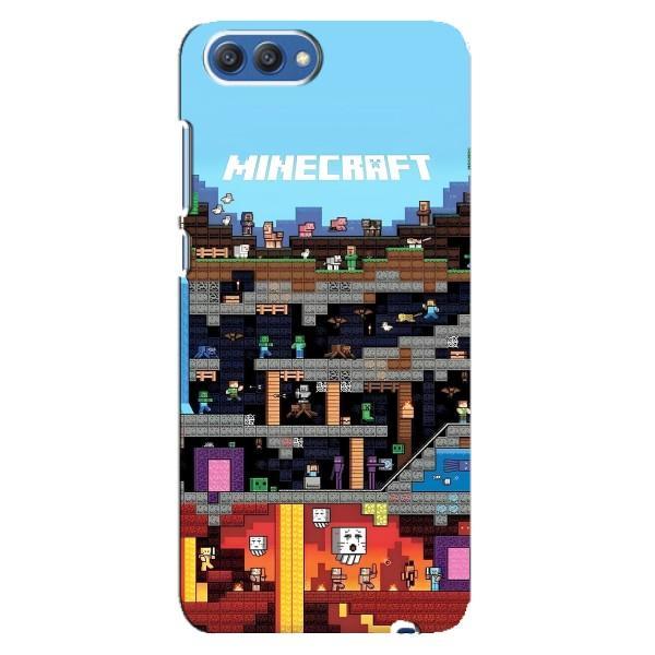 Чехол Майнкрафт на Huawei Honor 10, COL-Al00 (AlphaPrint) Minecraft – фон Minecraft