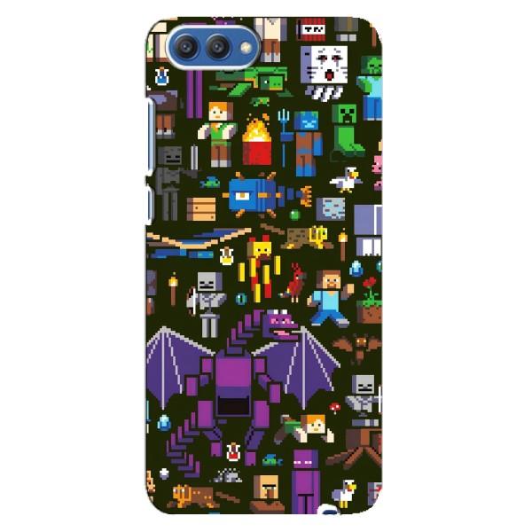 Чехол Майнкрафт на Huawei Honor 10, COL-Al00 (AlphaPrint) Minecraft – Коллаж Майнкрафт