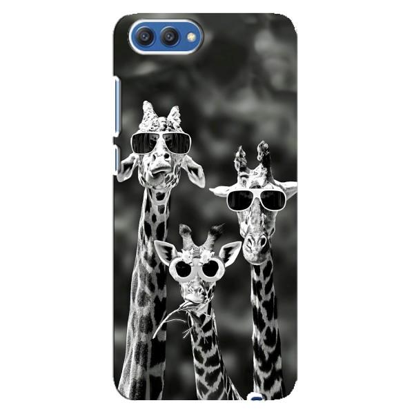 Силіконовий чохол з КАРТИНКАМИ літо для Huawei Honor 10, COL-Al00 (AlphaPrint) – Жирафи в окулярах