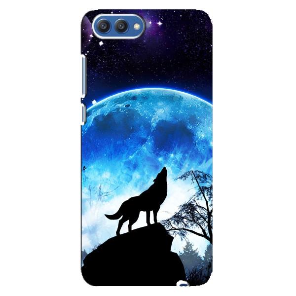 Защитные чехлы для Хонор 10 (AlphaPrint) (ХИТ продаж) ВОЛК – Волк на луну
