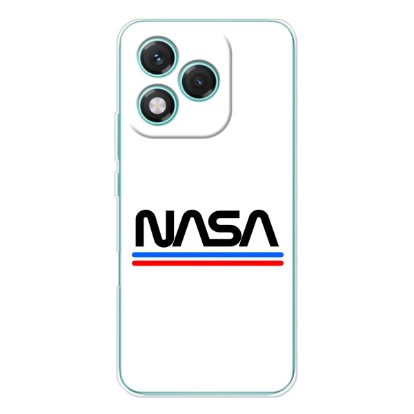 Силіконовый бампер з принтом "Наса" на Huawei Honor 400 Lite – NASA на білому тлі