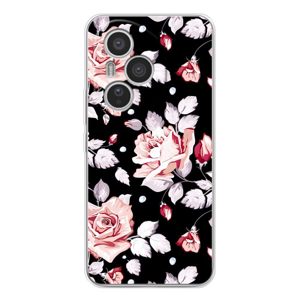 Чехлы с Цветами для Huawei Honor 400 Pro (VPrint) – Цветочки на черном