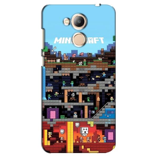 Чехол Майнкрафт на Huawei Honor 6c Pro (AlphaPrint) Minecraft – фон Minecraft