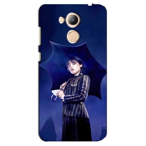 Чехлы Венсдей на Huawei Honor 6c Pro Уэнсдей (AlphaPrint) – Уэнздей с зонтом