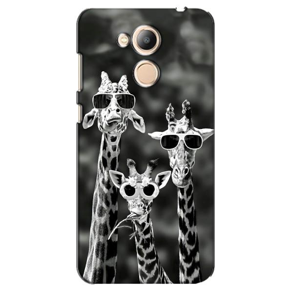 Силиконовый чехол с КАРТИНКАМИ лето для Huawei Honor 6c Pro (AlphaPrint) – Жирафы в очках
