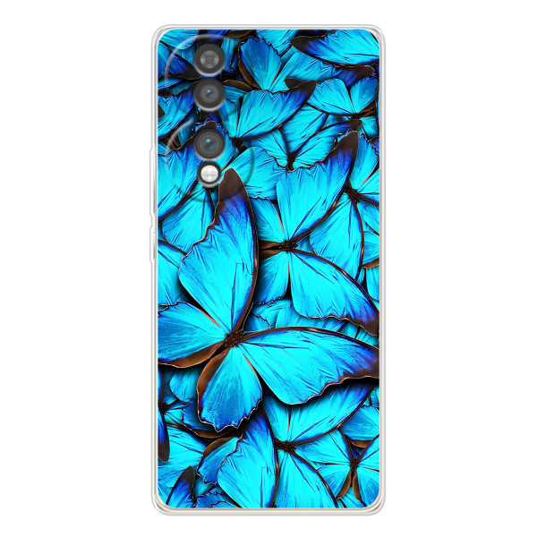Чехол с принтом для Хайер Хоннор 70 - (Прикольные) (AlphaPrint) – Синие бабочки