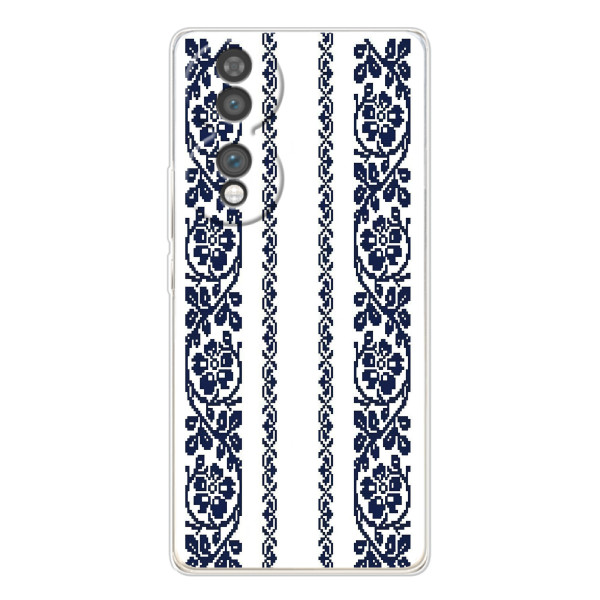 Силиконовый Чехол на Huawei Honor 70 с картинкой Вышиванки – Синяя вышиванка