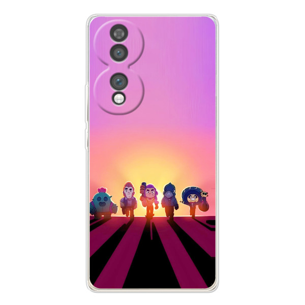Силиконовый Чехол на Huawei Honor 70 с картинкой Brawl Stars – Персонажи в закате