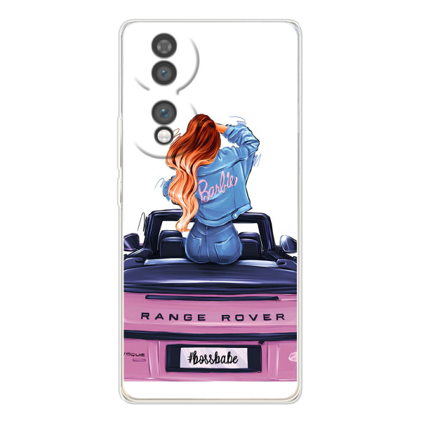 Силиконовый Чехол на Huawei Honor 70 с картинкой Стильных Девушек – Девушка на машине