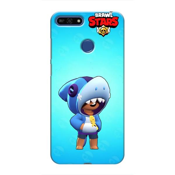 Чехол для Huawei Honor 7A Pro Бравл Старс (VPrint) – Леон акула