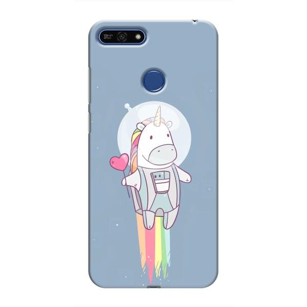 Чехол Unicorn на Huawei Honor 7A Pro – Единорог космонавт