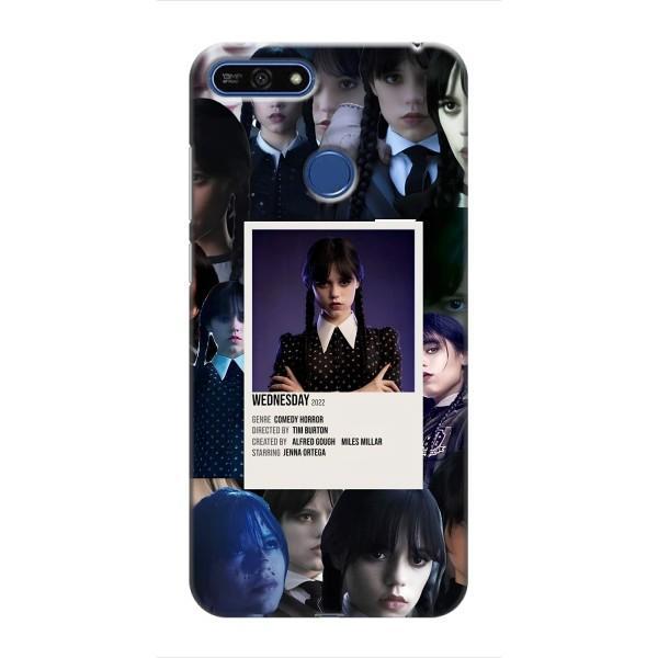 Чехлы Венсдей на Huawei Honor 7A Pro Уэнсдей (AlphaPrint) – коллаж Уэнздей