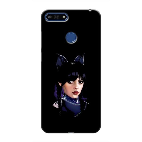 Чехлы Венсдей на Huawei Honor 7A Pro Уэнсдей (AlphaPrint) – серьезная Уэнздей