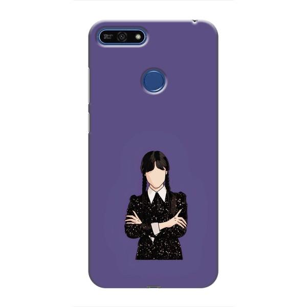 Чехлы Венсдей на Huawei Honor 7A Pro Уэнсдей (AlphaPrint) – Уэнздей в черном