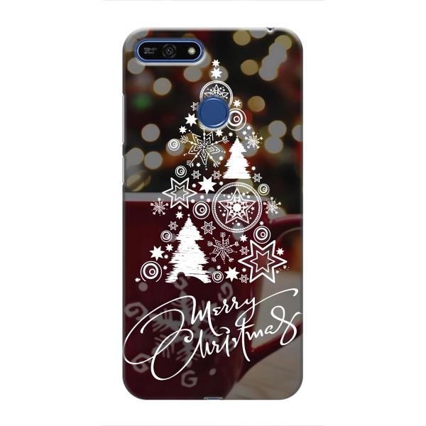 Рождественские Чехлы для Huawei Honor 7A Pro (VPrint) – Елочка узорная