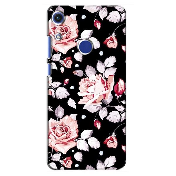 Чохли з квітами для Huawei Honor 8A (VPrint) – Квіти на чорному