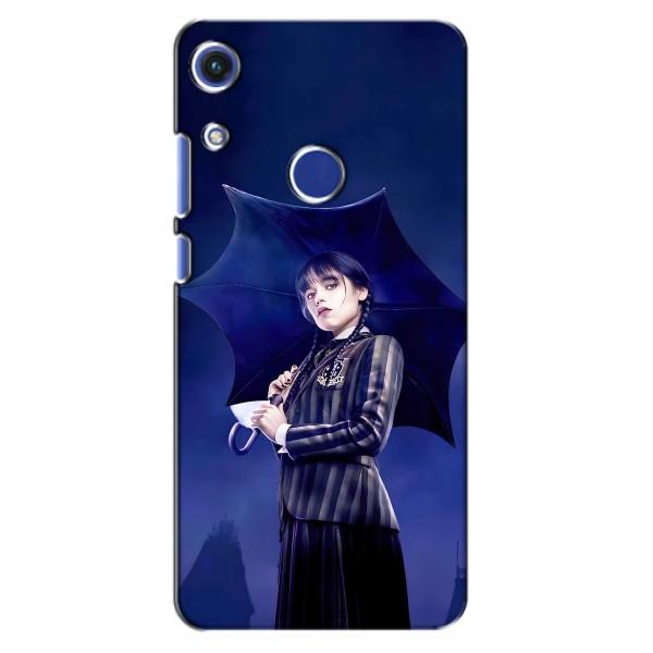 Чехлы Венсдей на Huawei Honor 8A Уэнсдей (AlphaPrint) – Уэнздей с зонтом