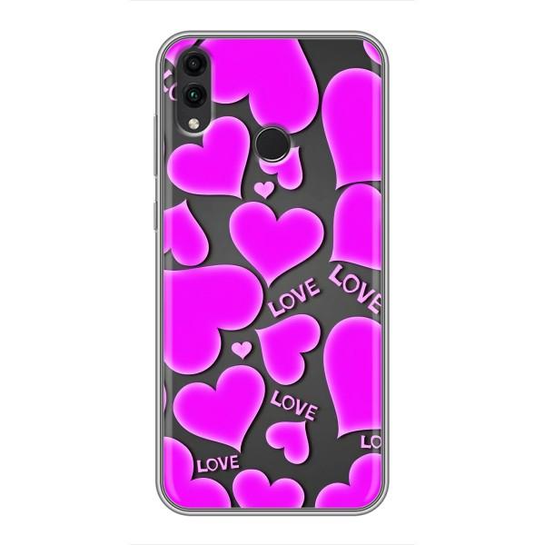 Чехлы для любимой на Хуавэй Хонор 8Х (VPrint) – Pink hearts