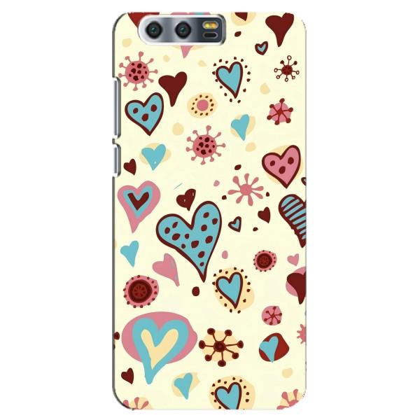 Чехлы для любимой на  Хуавей Хонор 9, Глори 9, СТВ (VPrint) – Сердечки