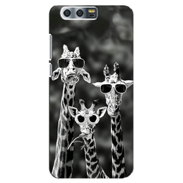 Силиконовый чехол с КАРТИНКАМИ лето для Huawei Honor 9, Glory 9, STF (AlphaPrint) – Жирафы в очках