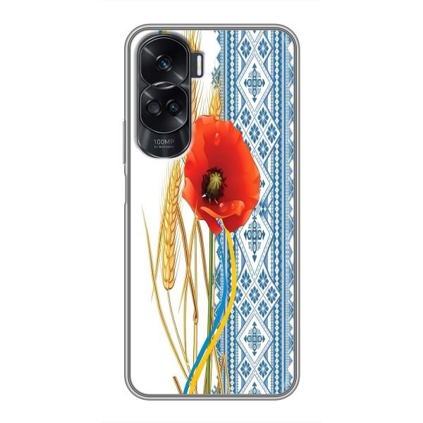 Силіконовый Чохол на Huawei Honor 90 Lite з картинкой Вишиванки – Вишиванка з квіткою